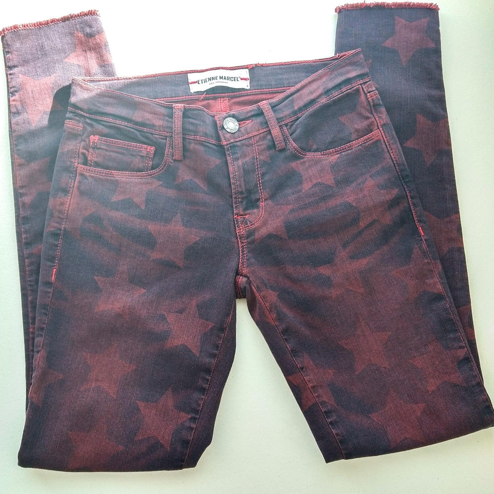 NEW Etienne Marcel Red Star Skinny Cropped Jeans